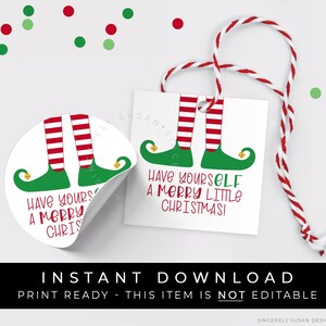 Sofortiger Download Have YoursELF einen fröhlichen kleinen Weihnachtself, Keksanhänger, Weihnachtself, #191CID VIP