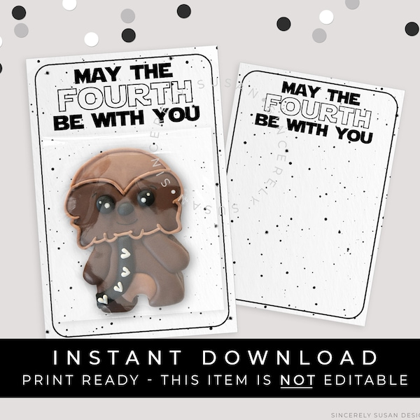 Instant Download May the Fourth Be With You Cookie Card Printable, Space Wars Galaxy Stars Mini Cookie Backer May 4th Day, #114W4THID VIP