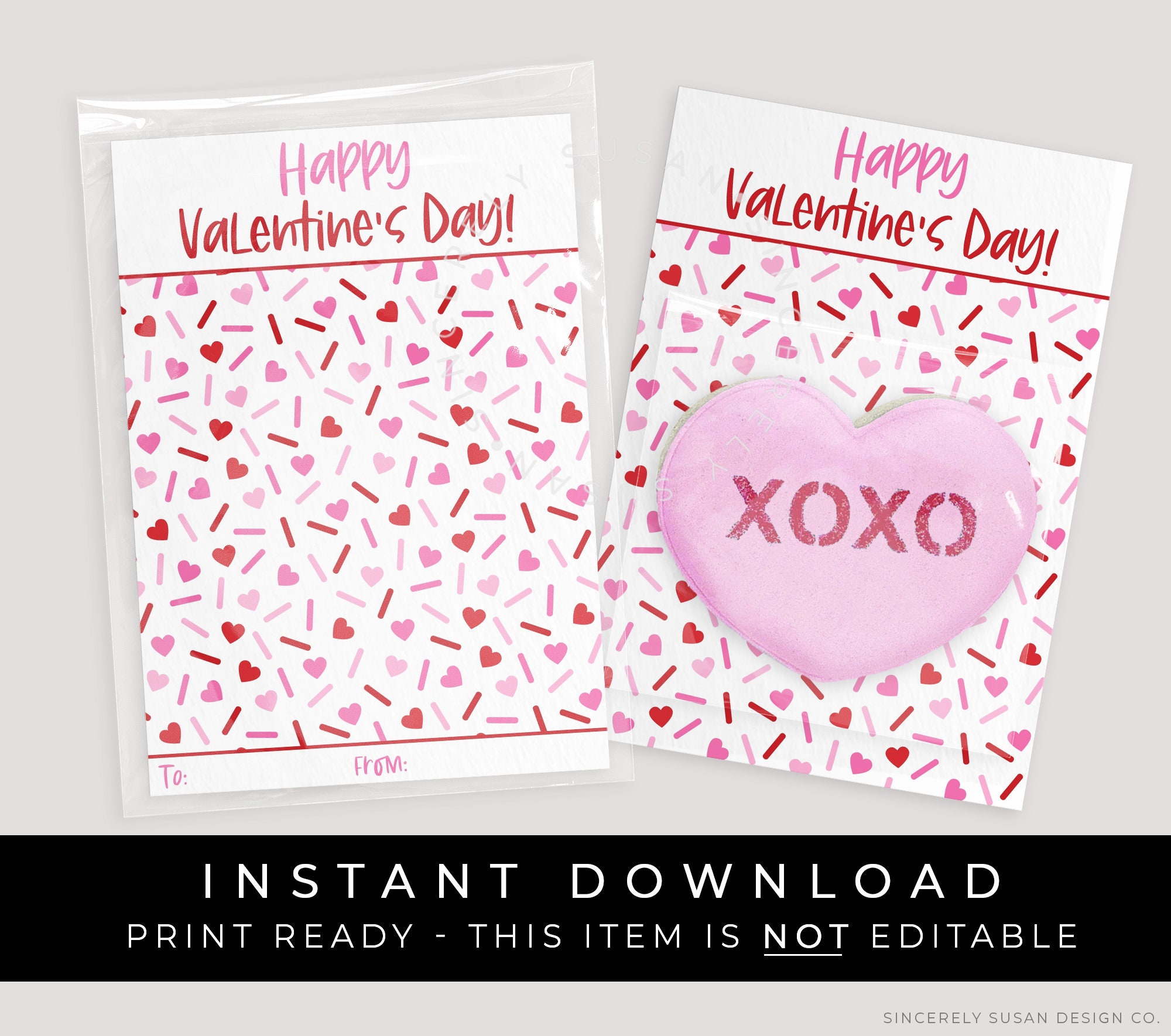 Includes Printable Envelope Template Instant Download Card Printable Love Card 5x7 Digital Card XOXO Heart Card