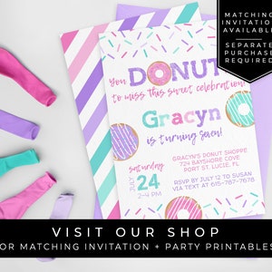 Donut Party Sticker Favor Tags Printable Birthday Girl Confetti ...