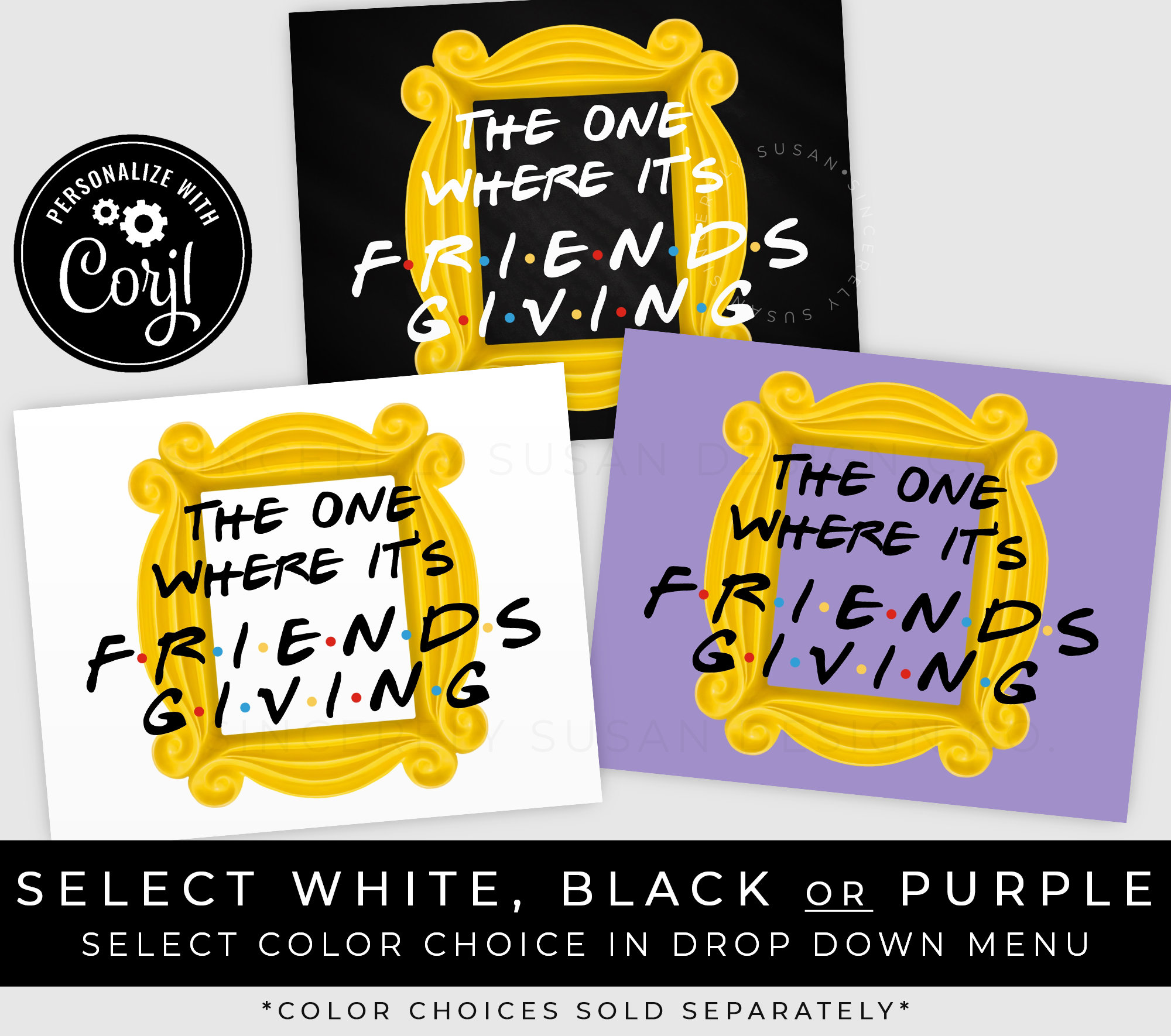 Friends Friendsgiving Sign Printable Friends Thanksgiving Party Custom ...