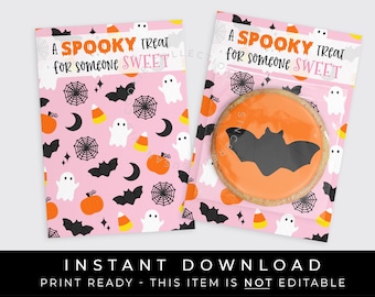 "Sofortiger Download Halloween Mini Cookie Karte, ""gruseliges Plätzchen"" Dekor für Jemanden Süßes."