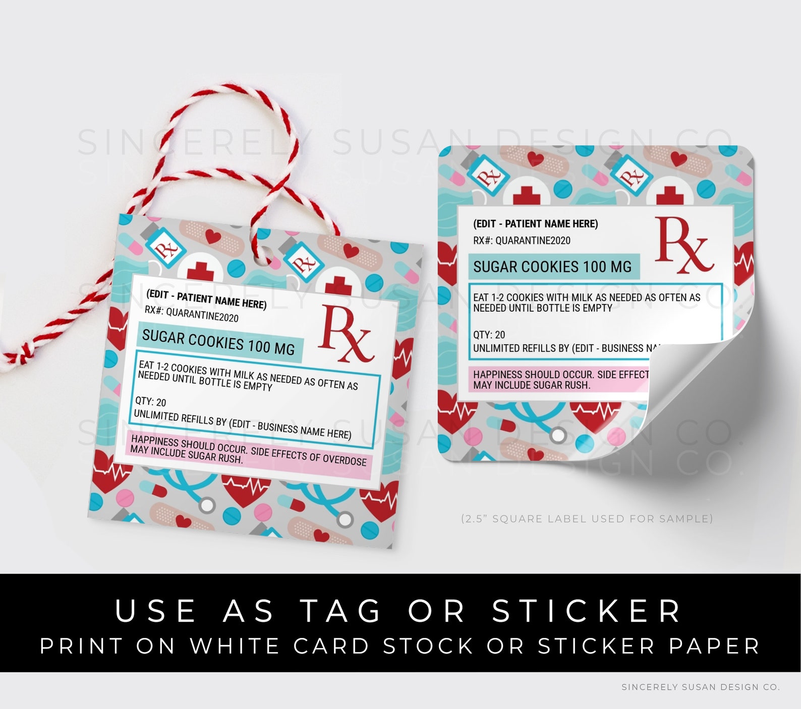 CUSTOMIZABLE Cookie Prescription Label, RX Chill Pills Cookie Sticker ...