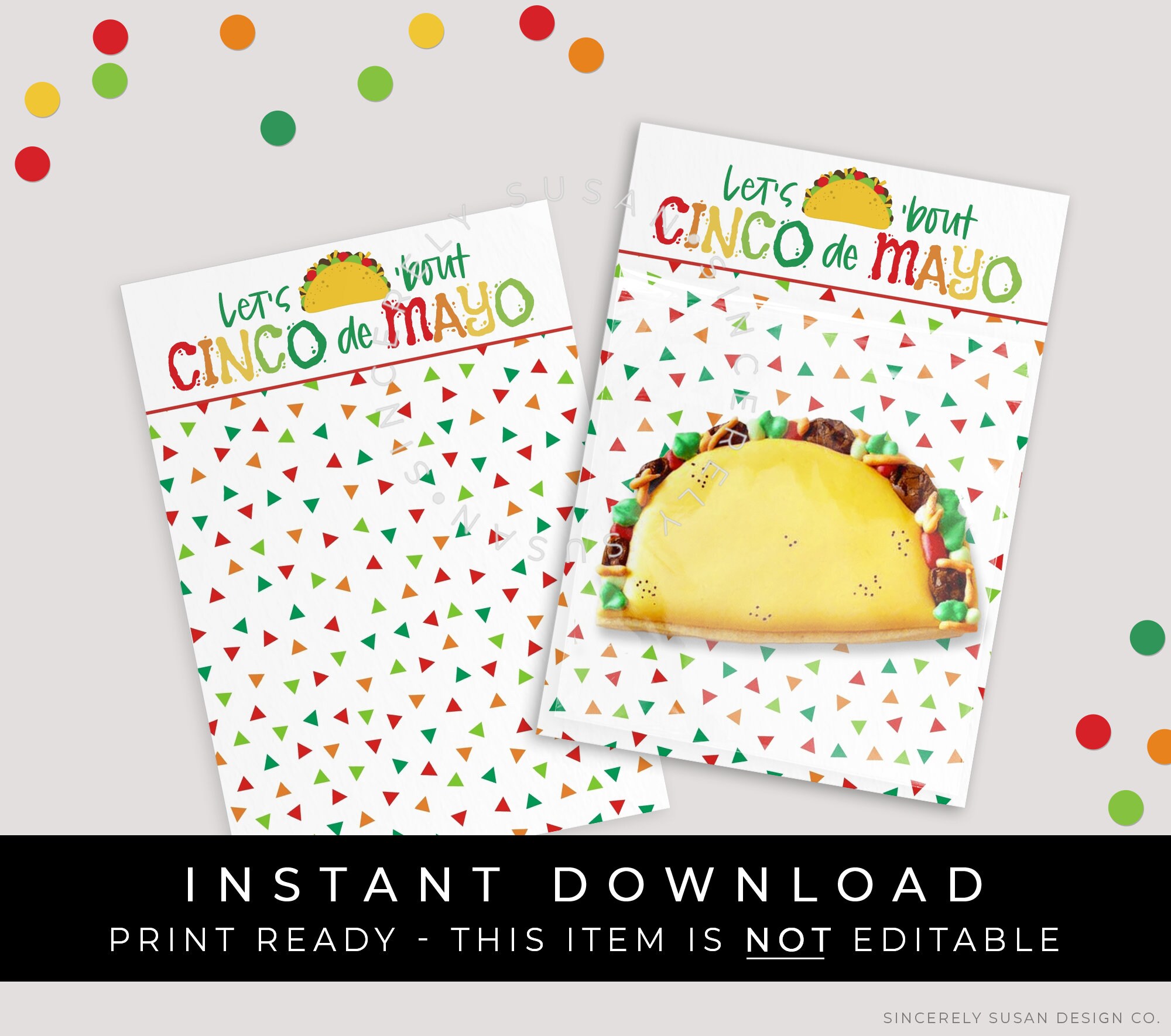 Happy Cinco de Mayo 3.5x5 Printable Cookie Card Happy Cinco de Mayo 3.5x5 Printable Cookie Card