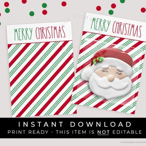 Sofortiger Download Frohe Weihnachten Cookie Karte druckbar, JEDER Cookie Urlaub Mini Cookie Karte Verpackung Pfefferminz Süßigkeiten Streifen, #196BID VIP
