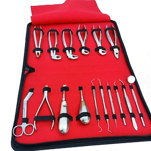 Dental Instruments 16Pcs Oral Dental Surgery Extracting Elevators Forceps Pliers Set included Elevators, Extraction forceps, Basic Tools