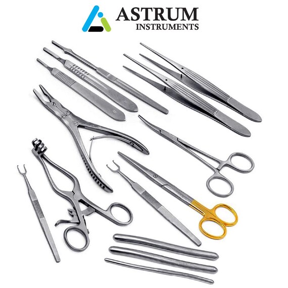 14-Piece Suture Laceration Kit – Forceps, Scissors, Towel Clamps, Scalpel Handle & Blades – CYNAMED USA