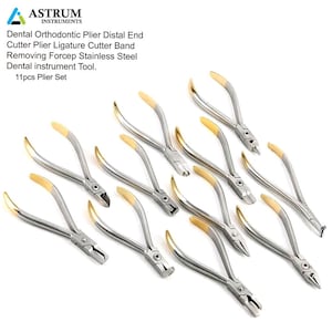 Dental Orthodontic Plier Set Distal End Cutter Plier Ligature Cutter Band Removing Forceps Stainless Steel Dental instrument Tool 11pcs Set