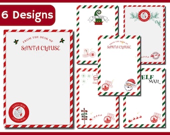 Papier à lettres vierge North Pole, Elf Mail, Père Noël, 6 modèles (téléchargement numérique)