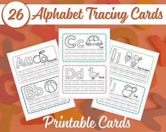 Alphabet Tracing Cards: ABC Phonics, Preschool-Kindergarten (Digital Download)