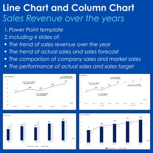 Liniendiagramm und Säulendiagramm I Verkaufserlös I Power Point Graph I Power Point Vorlage