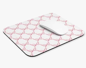 Mouse Pad Watercolor Preppy Bows Pink dorm room home office school supplies