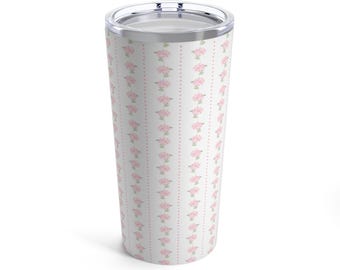 Pink Floral Chinoiserie Tumbler: Preppy 20oz Drinkware