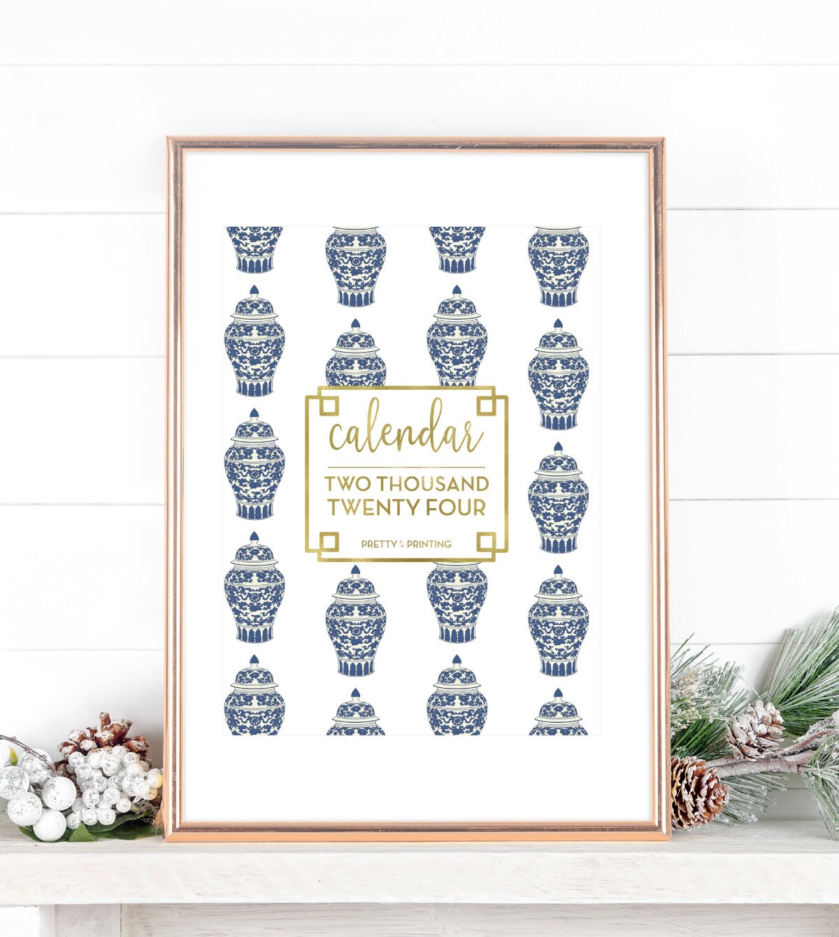 2024-desk-calendar-12-month-calendar-toile-blue-white-chinoiserie-5x7-size-printed-on-card-stock-new-design-each-month-preppy-etsy