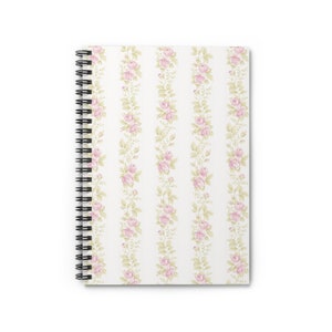 Spiral Notebook, Preppy ditsy floral, loveshackfancy inspired, white  lined pages inside, back to school, college presen