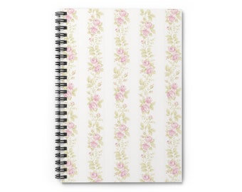 Spiral Notebook, Preppy ditsy floral, loveshackfancy inspired, white  lined pages inside, back to school, college presen