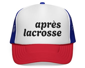 après lacrosse Trucker Cap | lacrosse slogan mesh hat black