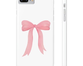 Pink Bow Phone Case, Coquette , loveshackfancy inspired, preppy print Phone Case Slim and Sleek, all iPhone 15 14 Plus Pro Max 13