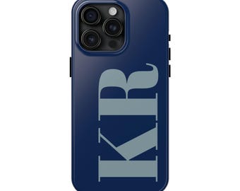 KR Monogram Phone Case | Tough Phone Case - dusty blue initial phone case sample
