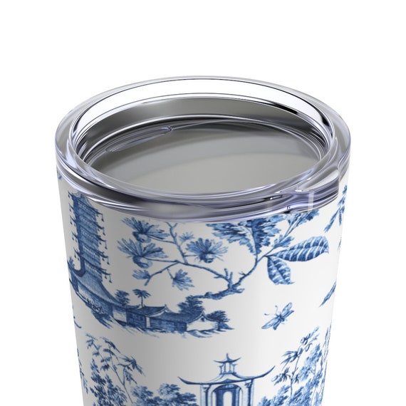 Chinoiserie Chic Blue and White Toile Tumbler Drink Stays