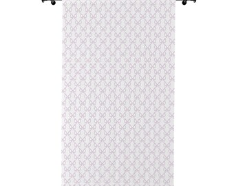 Preppy Lavendar Lilac Watercolor Bow Pattern, Window Curtains Blackout, Drapery Window Treatment, One Panel