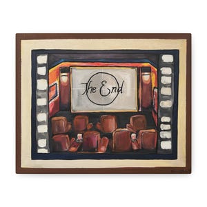 Cinema Art Canvas Wall Decor | Movie Theatre Print | Home Theater Wall Art | Film Lover Gift | The End Painting