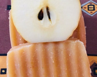 Two Fresh Pear Coconut Milk Soap, Vegan Soap for Dry Skin, All Natural Soap with Real Pears and Coconut Milk