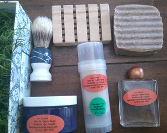 Vegan Man Shaving and Deodorant Gift Set, all natural handmade gift, mens soap, Father’s Day gift, groomsmen gift, aluminium free deodorant