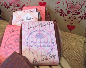 Two Vegan  Rhubarb  Shampoo Bar and soap, all natural soap, zero waste shampoo, hair soap bar, cold process soap