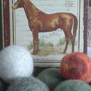 Six Handmade Wool Dryer Balls, all wool zero waste dryer balls, eco friendly gift ideas