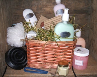 Vegan Horse and Rider Gift Basket, Valentines Horse owner Gift, Thinking of You and your Horse Gift, Horse Lovers Gift, Horse Care Package