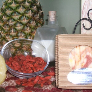 Two Pineapple in Sweet Coconut Milk Soap, all natural soap, handmade soap, dry skin soap, cold process soap image 5