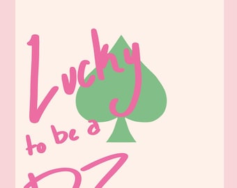 Delta Zeta / DZ, lucky to be a college art canvas girl