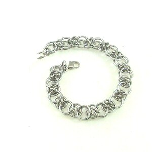 Chainmaille Jewellery, Acute Helm bracelet, silver image 4