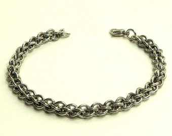 Chainmaille Schmuck, Chainmail-Armband, JPL, Silber, klein, Aluminium