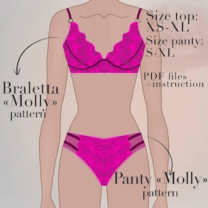 Classic Lace Lingerie Set Sewing Pattern | Lingerie Sewing Pattern | Bra and Panties Set | DIY Lingerie Set | PDF Pattern for Sewing