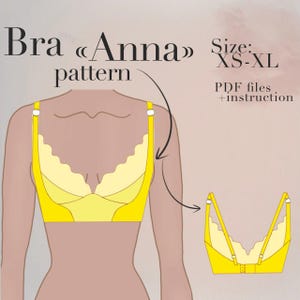 Bra sewing pattern | Lingerie pattern pdf | Bralette lace pattern | Size xs-xl | Instant digital Pdf sewing pattern | Lace bralette pattern