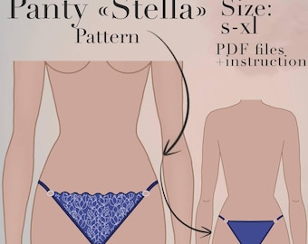 Panty Pantie | Instruction with photos Size S-XL | Tutorial panties for women | Underwear pattern | Sewing patterns for women | Lingerie PDF