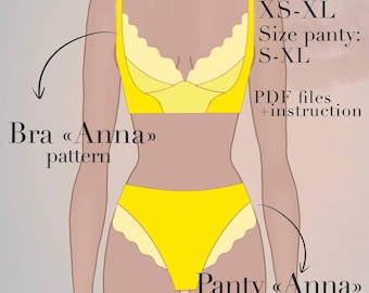 Lace Bralette and Panty Sewing Pattern | Lingerie Set (PDF)
