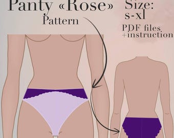 Panty sewing pattern | Brief lingerie sewing pattern | Lingerie pattern with instruction | Lingerie sewing | Underwear panties sewing pdf