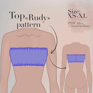 Bandeau Top Sewing Pattern | Detailed Instruction | Lingerie Sewing pattern | Crop top lingerie | Beginner Pattern Sewing | Bra pdf pattern