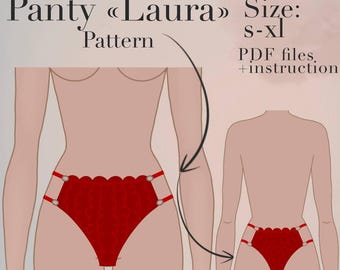 Panty sewing pattern | High waist sewing pattern | Lingerie pattern with instruction | Lingerie sewing | Brief sewing pattern pdf lingerie