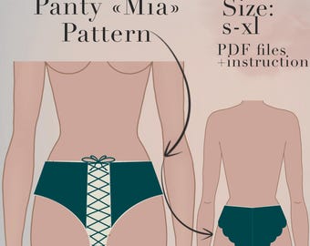 Panty Sewing Pattern |Size S-XL |Underwear Pattern |Digital PDF |Instant Download pdf |Lingerie patterns with instruction pdf |Sew Panty pdf