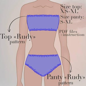 Bandeau top pattern crop top | Panty digital Women&#39;s sewing patterns | Instant download PDF lingerie pattern | PDF lingerie sewing pattern