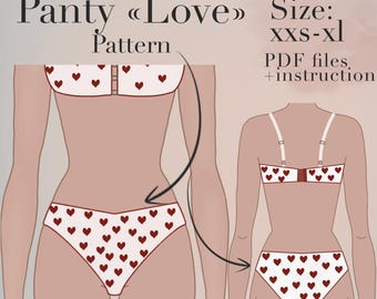 Panty Sewing Pattern | Lingerie DIY (Size xxs-xl) (Digital pdf)