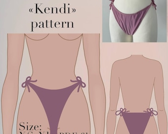 PDF Swimsuit Pattern DIY / Swimwear pdf pattern / Bikini  Summer Sewing Pattern / Tie Kit Bikini Bottoms patterns / Bikini bottom patterns