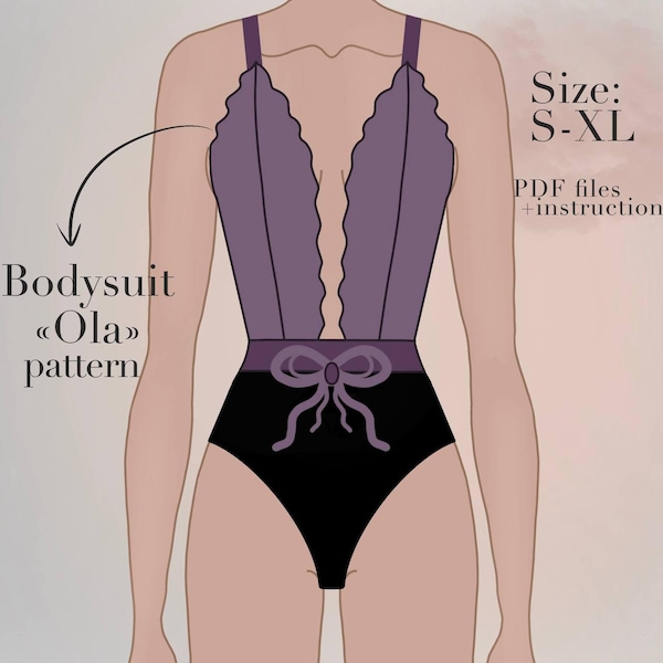 Lingerie Bodysuit Sewing Pattern | Women's Sizes S-XL (PDF Download)