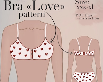 Bralette Sewing Pattern, Sizes XXS-XL (PDF Download)