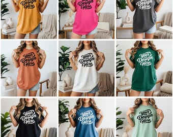 Comfort Colors 1717 Mockup Bundle: 40 T-Shirt Colors, Lifestyle Tee Shirt
