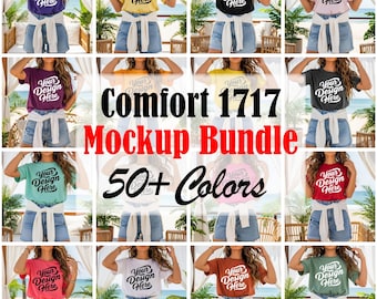 Paquete de maquetas Comfort Colors 1717: Más de 50 maquetas de camisetas con modelos reales (descarga instantánea)